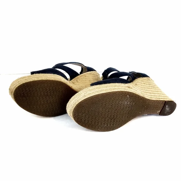 Michael Kors Denim Zipper-Up 4" Platform Wedge Shoe, Excellent Condition - Picture 3 of 10